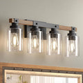 Amico Farmhouse Bathroom Vanity Light Fixtures, Rustic 4-Light Industrial by Amico