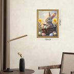 Easter Bunny Wall Art, Cute Rabbit Canvas Wall Decor Painting, Easter Eggs - Image 2