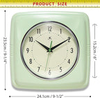 Infinity Instruments Retro Wall Clock – 9-Inch Square Silent Non-Ticking - Image 5