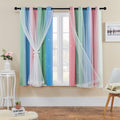 XiDi Curtains for Bedroom Decor, Rainbow Pink GreenBlue52/54/1 by Addsomecolortolife