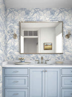 Ismoon Vintage Floral Wallpaper Peel and Stick Beige and Blue Contact Paper - Image 8
