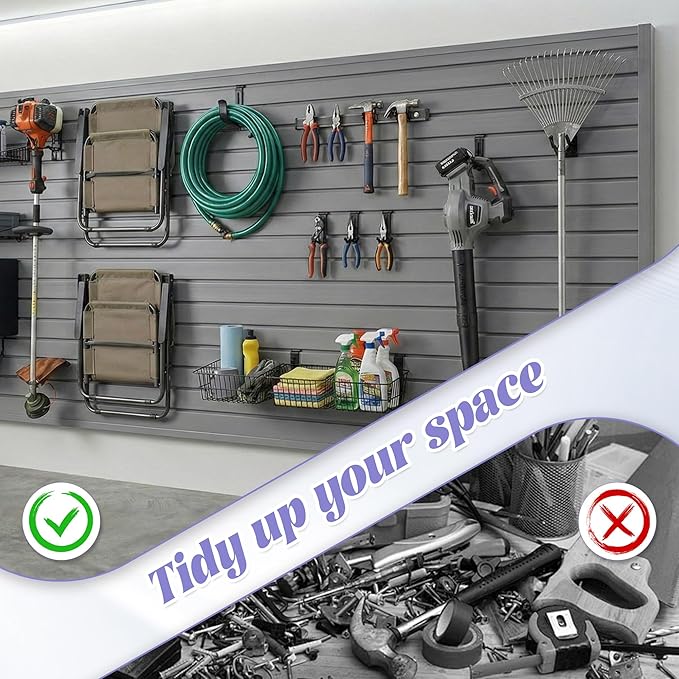 SMARTSTANDARD Heavy Duty PVC Slatwall Panels 4x8 ft, Interlocking Garage Wall - Image 4