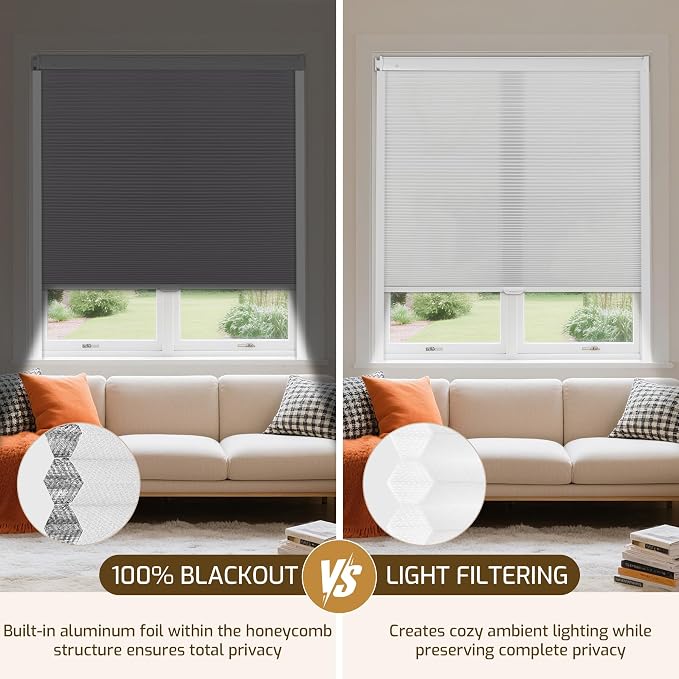 Grandekor No Drill No Tools Cordless Cellular Shades, UV Protection Privacy No - Image 7