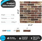 Art3d 20-Pack 105 Sq.Ft Faux Brick 3D Wall Panels Peel and Stick in Red Brown - Image 6