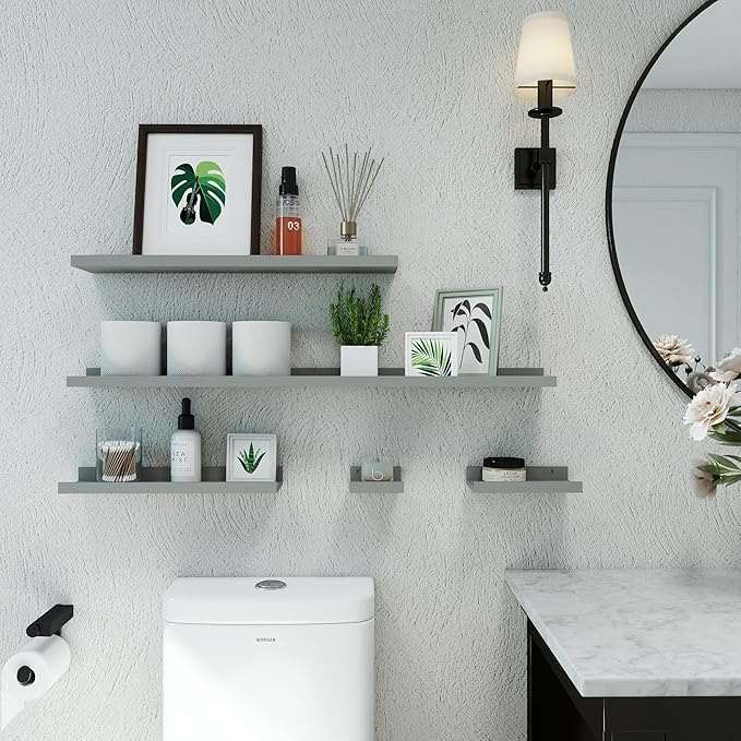 Small Floating Shelves for Wall Decor, Wall Mounted Wood Shelf for Bedroom - Image 4