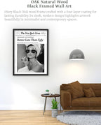 iHery Premium Natural Black OAK Wood 12x16in Audrey Hepburn Trendy Framed Wall - Image 5
