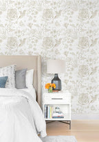 Yasinet Peel and Stick Wallpaper Boho Floral Wallpaper Vintage Floral Contact - Image 3