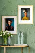 Erfoni 394"x17.7" Green Floral Embossed Wallpaper - Image 2