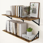Heimlove Deep Floating Shelves for Wall, 36W x 12D Wood Wall Shelves Set of 2 by Heimlove