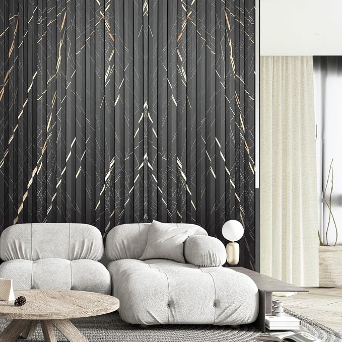 OUZUGIE WPC Acoustic Slat Wall Paneling, Living Room, TV Background, Study Room - Image 2