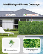 VEVOR Artificial Plant Wall, Sun Protection Greenery Backdrop Privacy Hedge - Image 3