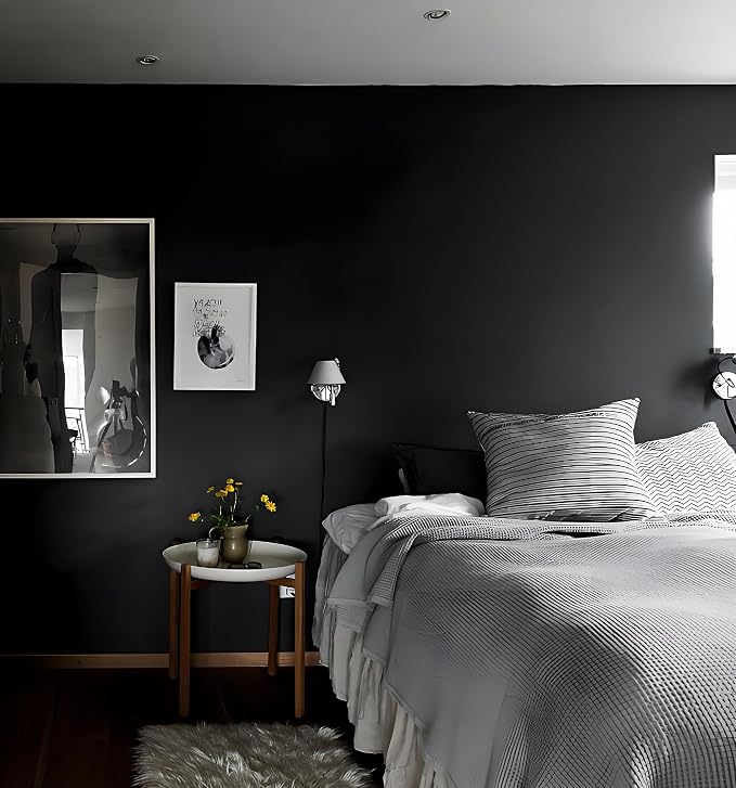 118"x17.7" Black Peel and Stick Wallpaper Black Contact Paper Decorative Self - Image 3