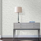 Grey Grasscloth Peel and Stick Wallpaper, Textured Vintage Contact Paper - Image 5