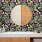 Boho Wallpaper Peel and Stick, Dark Green Vintage Floral Contact Paper - Image 8
