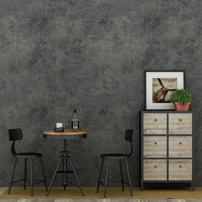 3yecao 16"×197" Extra Thick Dark Blue Grey Concrete Wallpaper Peel and Stick - Image 6
