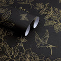 Froluya Black and Gold Wallpaper Peel and Stick Wallpaper 17.7"x196.8" Vintage by Froluya