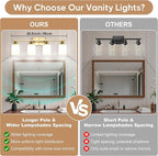 Ascher Bathroom Light Fixtures, 4-Light Vanity Light Over Mirror, Wall Lamp - Image 3