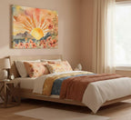 Boho Sun Canvas Wall art Mid-Century Modern Abstract Bohemian Sunset in The - Image 7