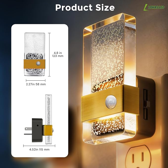 L LOHAS LED Motion Sensor Night Light, 2 Pack Night Lights Plug Into Wall - Image 8