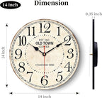 14 Inch Retro Round Wall Clock Old Town Vintage Antique Style Battery Operated - Image 3