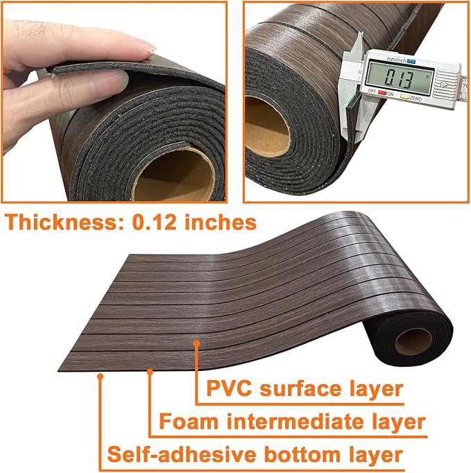 YLL YLL PVC Slat Wall Panel Peel and Stick 236"x 15.7" Faux Smoked Wood Grain - Image 7