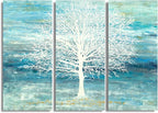 Yihui Arts Teal and Blue Canvas Wall Art - Image 3