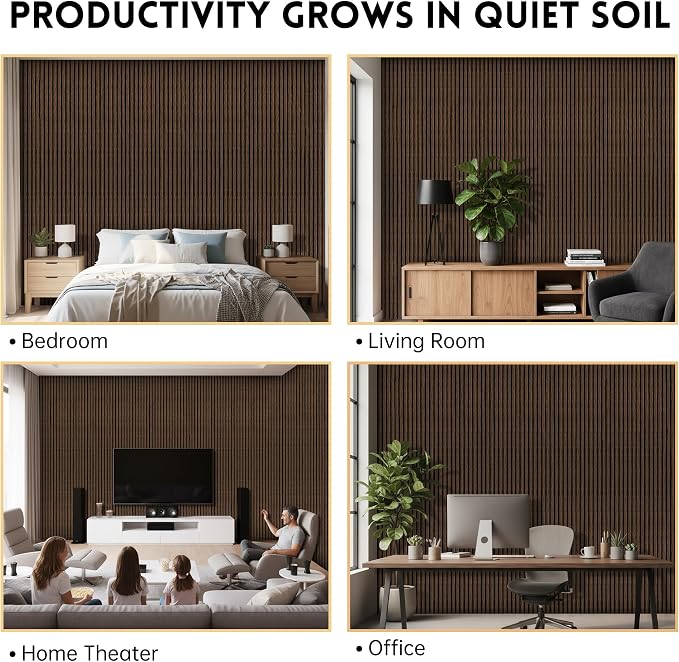 4 Pack Wood Panels for Wall, 106.3" × 11" Wood Slat Acoustic Panels for Wall - Image 8