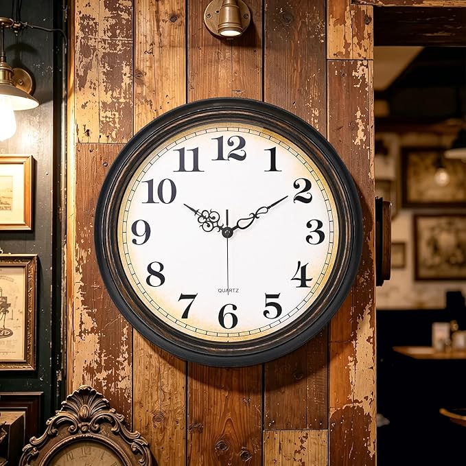 Yoiolclc Large Wall Clock 16 Inch Silent Non-Ticking Vintage Wall Clocks - Image 2