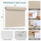 VEELIKE Beige Glasscloth Peel and Stick Wallpaper Textured 24''x118'' - Image 9