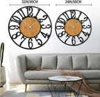 LEIKE Large Wall Clocks, Non Ticking, Battery Operated Rustic Round Modern Big - Image 3