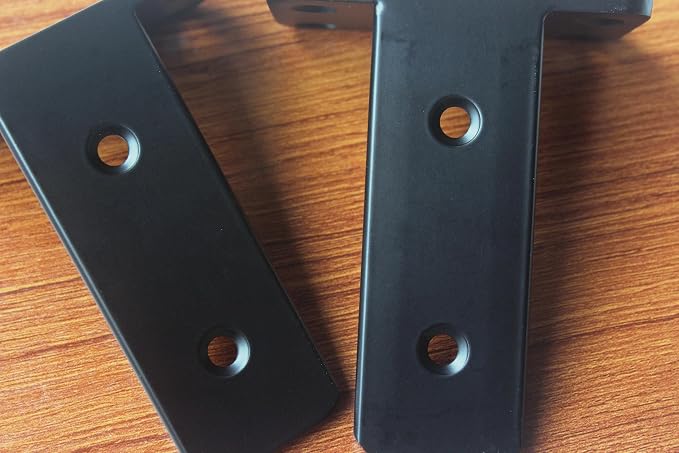 10 Pack - 4 inch Black Hidden L Shelf Bracket Iron Floating Shelf Brackets - Image 4
