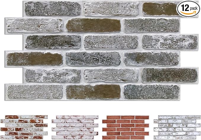 COMSTICKC 3D Faux Brick Wall Panel Peel and Stick, DIY UrltraLight PVC Self by COMSTICKCDECOR