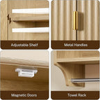 TEENFON Fluted Bathroom Wall Cabinet - Image 5