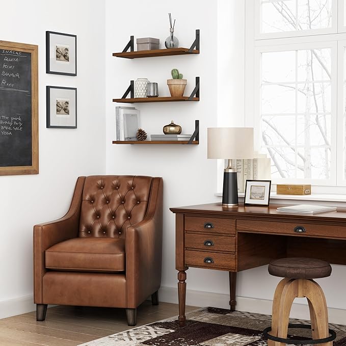 Forbena Walnut Brown Wall Bookshelf - Image 2
