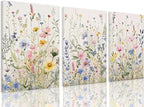 Bwodke Wildflower Wall Art Watercolor Botanical Floral Colorful Canvas Prints by Bwodke