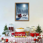 Framed Christmas Wall Decor, Santa Claus Delivering Christmas Gifts Canvas - Image 4