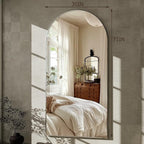 GLSLAND-30x71 inch Wall Mount Arched Full Length Mirror-Aluminum Alloy Frame - Image 5