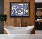 Vintage Gold Framed Wall Art Oak Tree Forest Painting Canvas Prints Blue - Image 7