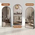 69"x28" Full Length Mirror, Arched Full Body Mirror, Standing Hanging or - Image 5