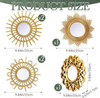 Namalu 6 Pcs Sunburst Mirror for Wall Decor, Small Circle Sun Espejos - Image 2