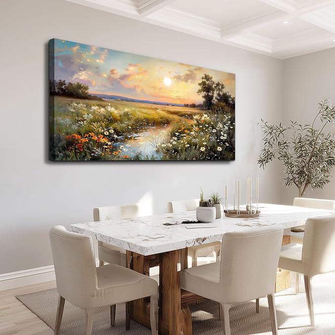 hyidecorart Vintage Farmhouse Wildflower Wall Paintings Canvas Wall Art - Image 4