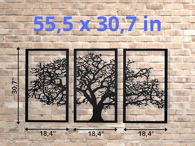 VAILLA Tree of Life Wall Art Decor Set of 3 Wall Hanging Sculpture Modern Wall - Image 6