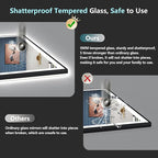60x38 Black Framed LED Bathroom Mirror - Image 8