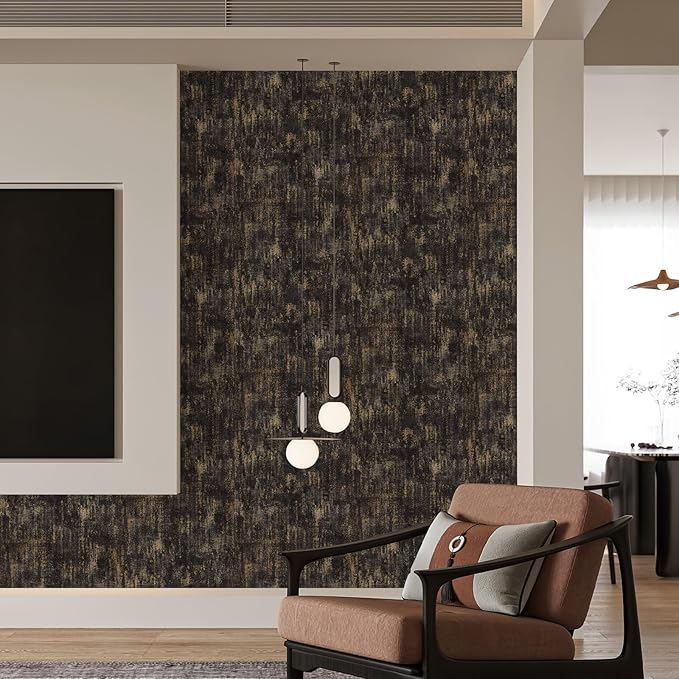 JiffDiff Vintage Metallic Peel and Stick Wallpaper Industrial Metallic Concrete - Image 3