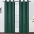 LEMOMO Dark Green Blackout Curtains/42 x 84 Inch/Set of Two Panels Grommet by Lemomo
