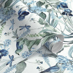 Floral Wallpaper Peel and Stick Blue Flower Contact Paper 16.9inch x196.8inch - Image 5