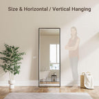 16''x 60'' Tall Black Bathroom Mirror, Beveled Bathroom Vanity Mirror - Image 3