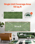 VEVOR Artificial Grass Wall Panels, 60 x 120 inch, Milan Grass Greenery Boxwood - Image 6
