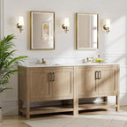 Brushed Gold Bathroom Mirror, Anti-Rust Gold Framed Rectangle Wall Mirror - Image 7