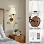 DORESshop Battery Operated Wall Sconce Set of 2, Wireless Wall Light Easy to - Image 7